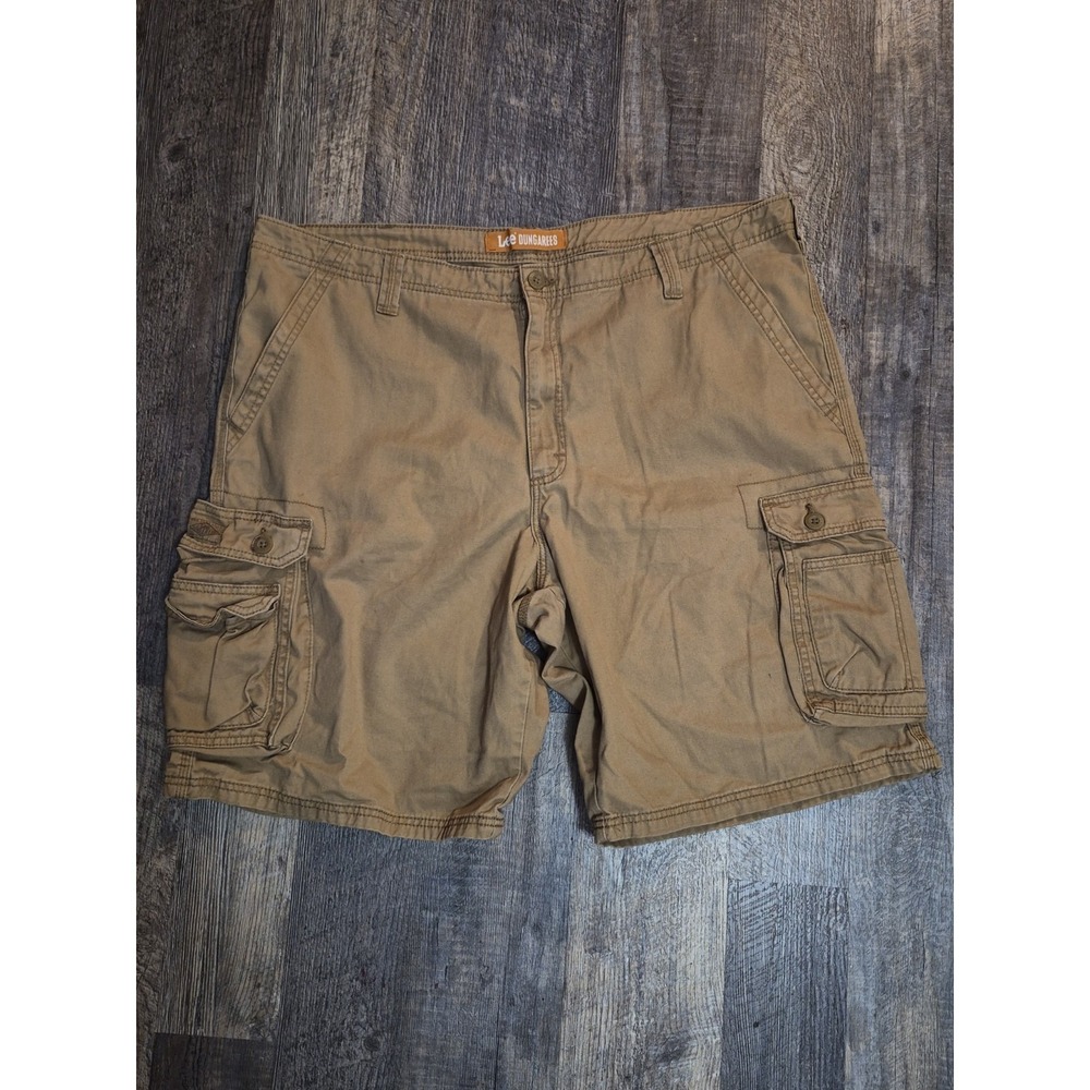 Lee Dungarees Dark Khaki Cargo Work Utility Shorts Mens 42 x 10